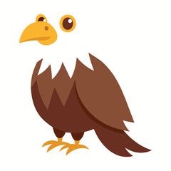 eagle, bald, bird, wings, brown, beak, cute, cartoon, animated, flying, predator, raptor, majestic,