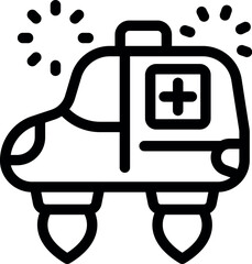 Innovative flying ambulance swiftly transporting patients in an emergency, showcasing advanced medical technology and rapid response capabilities