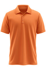 Front view Orange polo shirt with buttons and short sleeves