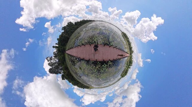 Tiny Planet Walking the Ancient Path to Neak Pean in Cambodia
