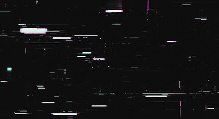 VHS-Style Interference Glitch in Cyan and Magenta