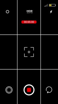 4K smartphone recording screen overlay in vertical format featuring minimal UI element on black background