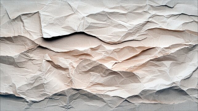 A textured background of crumpled paper with deep shadows and soft highlights, resembling abstract rolling hills. - Powered by Adobe