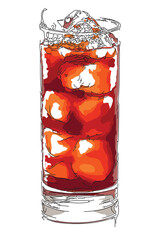  Sketch-style impressionnist painting,Iced Tea,Digital illustration vector image 