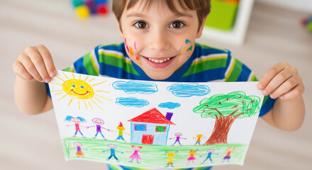 Child's Colorful Drawing