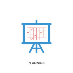Vector illustration of planning concept with checklist on a whiteboard