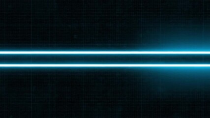 Vibrant neon blue line glows on a dark, grid-patterned background, evoking futuristic technology or energy.