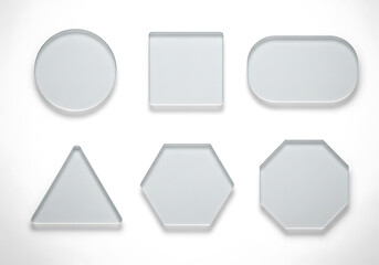 Frosted glass shapes geometric forms in 3d rendered minimalism