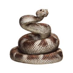 Obraz premium Rattlesnake coiled ready for striking with venomous danger