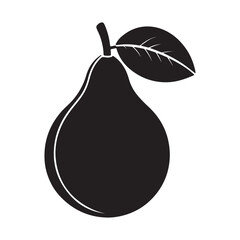Guava silhouette black vector icon
