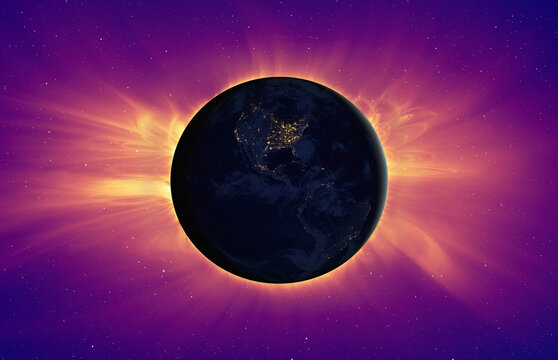 Spectacular Lunar Eclipse "Elements of this image furnished by NASA" - Powered by Adobe