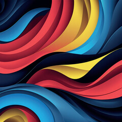 Modern Abstract Curved Ribbon Art with Bold Colors