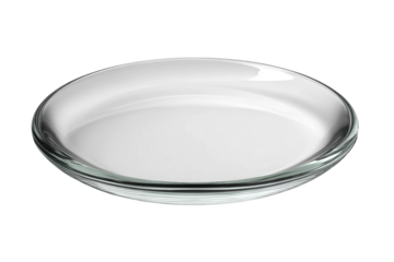 Round Glass Plate for Everyday Kitchen Use Isolated on Transparent Background