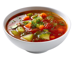 Hearty vegetable soup in a bowl