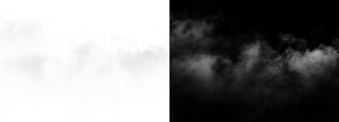 Fog effect isolated on transparent background, creating a dramatic visual contrast
