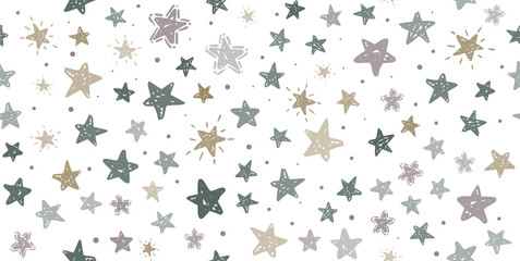 Seamless pattern with stars on white background
