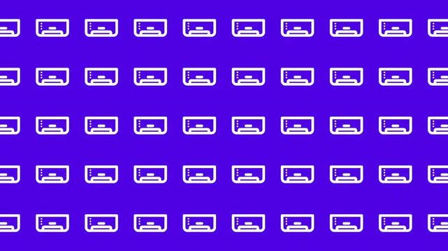 Repetitive usb port icons against a purple backdrop. Suitable for technology, connectivity, digital themes in design projects, presentations.