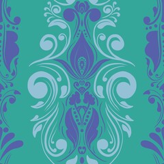 Damask Nature Pattern Background Illustration For Cover, Banner, Notes. Aesthetic Background. Damask Pattern Background. Seamless background.
