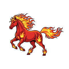 vector illustration of the fire horse zodiac sign with a white background