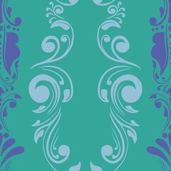 Damask Nature Pattern Background Illustration For Cover, Banner, Notes. Aesthetic Background. Damask Pattern Background. Seamless background.