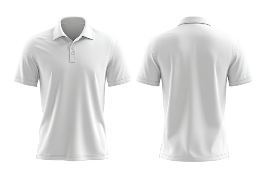 Blank white polo shirt, front and back views (3)