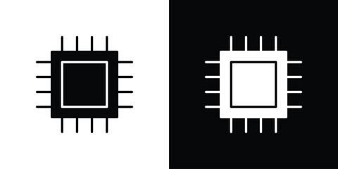 Microchip icon design concepts. Clipart design set
