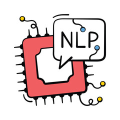 Check this premium hand drawn icon of nlp chip, ready to use
