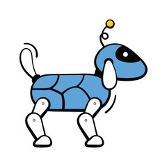 A hand drawn style icon representing robot dog