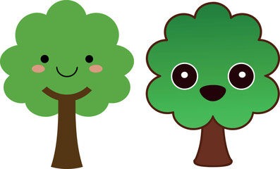 cute tree cartoon, nature forest vector, green plant illustration, eco friendly tree design, adorable nature artwork, environment clipart art, cartoon tree drawing, spring garden vector, forest plant 