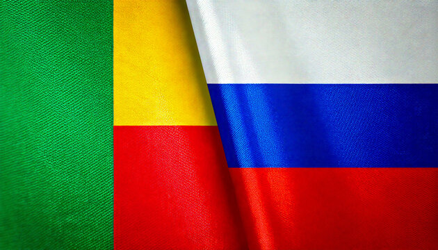 ロシアの国旗とベナンの国旗(Russian Federatio flag & Benin flag.)
