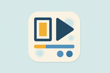 Exploring the digital space with a stylish multimedia icon featuring a play button alternating colors and a sleek design enhancing the user experience in modern applications and media consumption