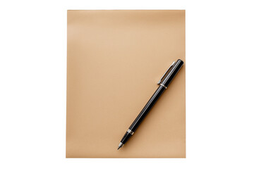 A4 Test Paper and Pen Photorealistic on Transparent Background