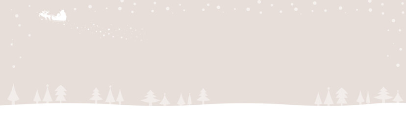 クリスマスの背景素材　サンタクロースとトナカイ　クリスマスツリー　フレーム素材　バナーサイズ　