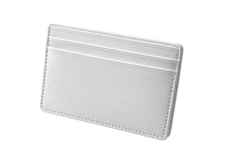 White textured card holder with stitched edges, multiple card slots