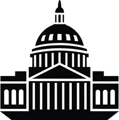 Abstract national assembly building icon with geometric shapes