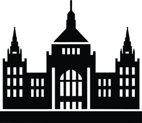 Parliament building silhouette icon for government and architecture