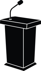 Speech podium with microphone icon for presentations and public speaking
