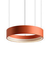 Ring-shaped light fixture, terra cotta exterior, inner white glow