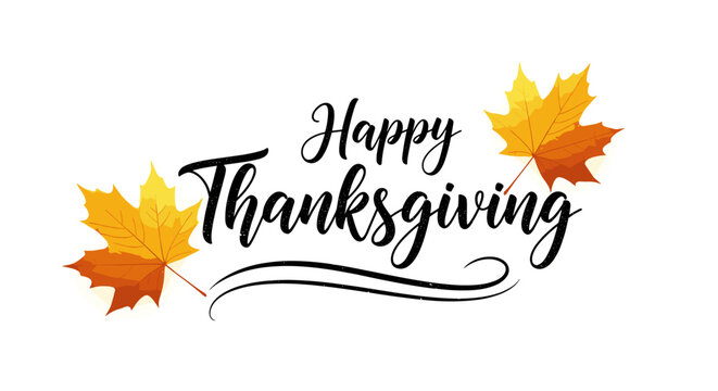 Happy Thanksgiving greeting with autumn leaves 1.