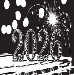 Year 2006 number featuring a dark, distressed grunge look with an ink splat and subtle circular elements