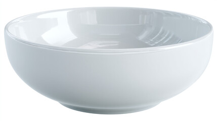 A simple white ceramic bowl isolated on a white background studio shot