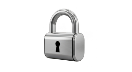 Silver lock with a keyhole and a keyhole cover. isolated illustration on transparent background PNG