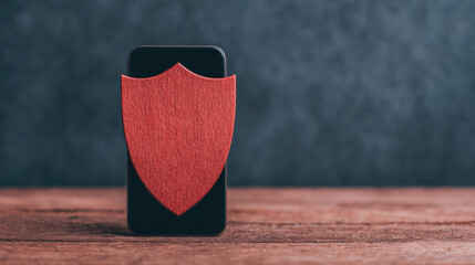 Revolutionizing mobile payments smartphone with digital shield icon secure transactions digital era technology insights