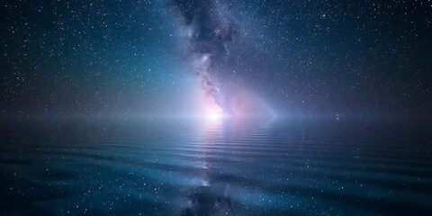 Fototapeta premium Milky Way Reflected on Water