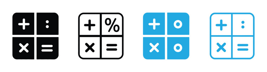 Modern Flat Calculator Icon — Minimal Outline Math and Finance Tool Symbol