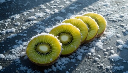 kiwi in water splash