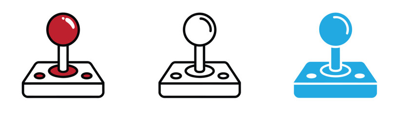 retro arcade joystick with bold “PLAY GAMES” text. Great for gaming content, posters, or promotional material in Colorful illustration cartoon hand drawn