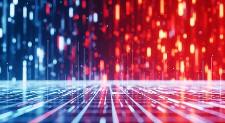 Futuristic technology background with digital binary code, artificial intelligence and machine learning, data stream and computer network concept