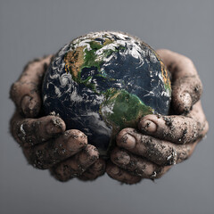 Hands Holding Earth — Symbol of Environmental Protection and Sustainability