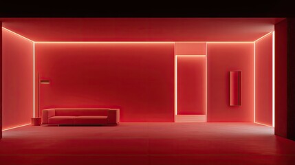 A monochromatic crimson interior design scheme.